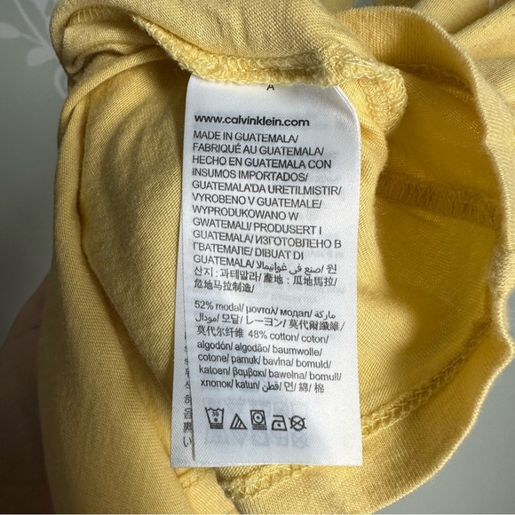 Yellow Calvin Klein Jeans Cotton Blend T-Shirt in size M - Picture 6 of 6